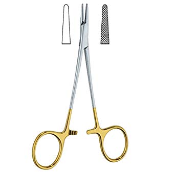 Halsey Needle Holder, 5 3/8" (13.7 Cm), Serrated Jaws